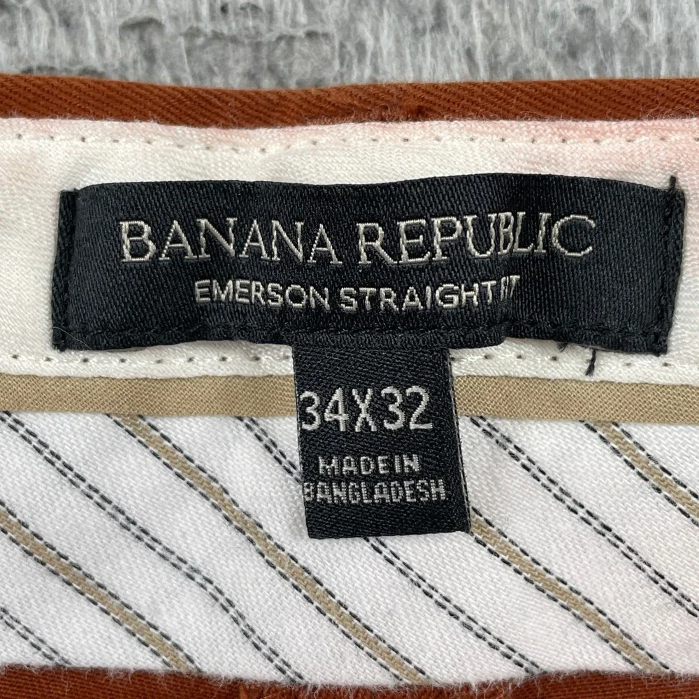 Banana Republic Pants Mens 34x32 Orange Emerson Straight Fit Chino Stretch